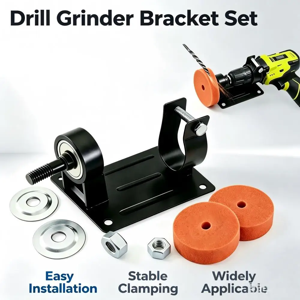Grinding Wheel Holder Stand Set for Drill Bit Sharpener Hand Drill Rotary Tool Sharpening Stand with Fixed Base for Polishing