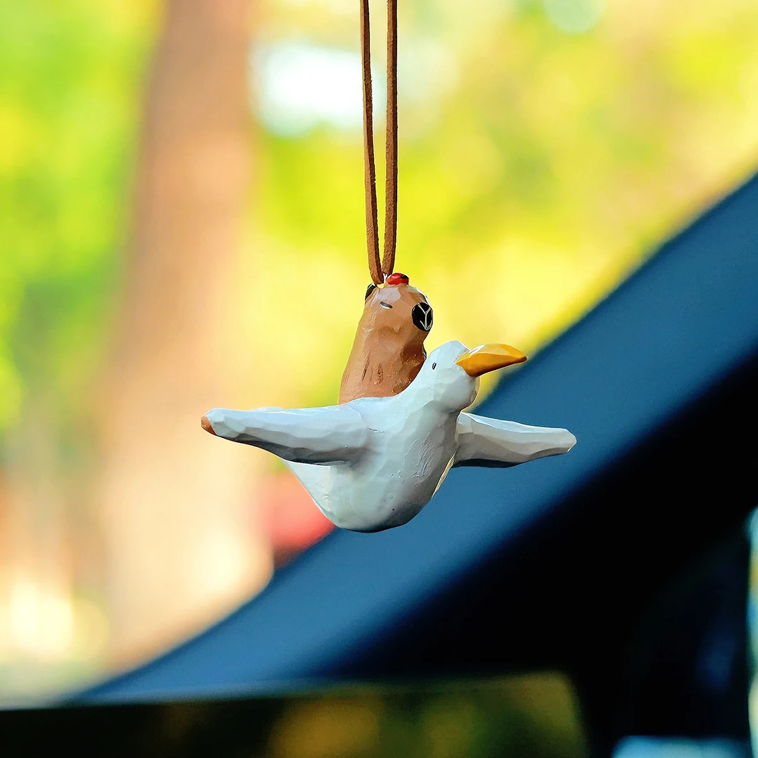 Cute Capybara Car Rearview Mirror Suspension Funny Auto Interior Decoration Pendant For Car Home Decoration Gift Car Accessories
