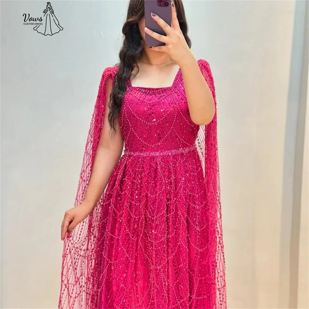 Vows Line A オーダーメイドドレス 2025 女性用 エレガントガウン スクエアカラー エレガントパーティードレス 女性用 高級カスタムメイド