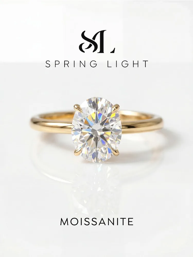 1-2 Carat Brilliant Oval Moissanite Diamond Engagement Wedding Rings for Women 925 Sterling Silver Fine Jewelry