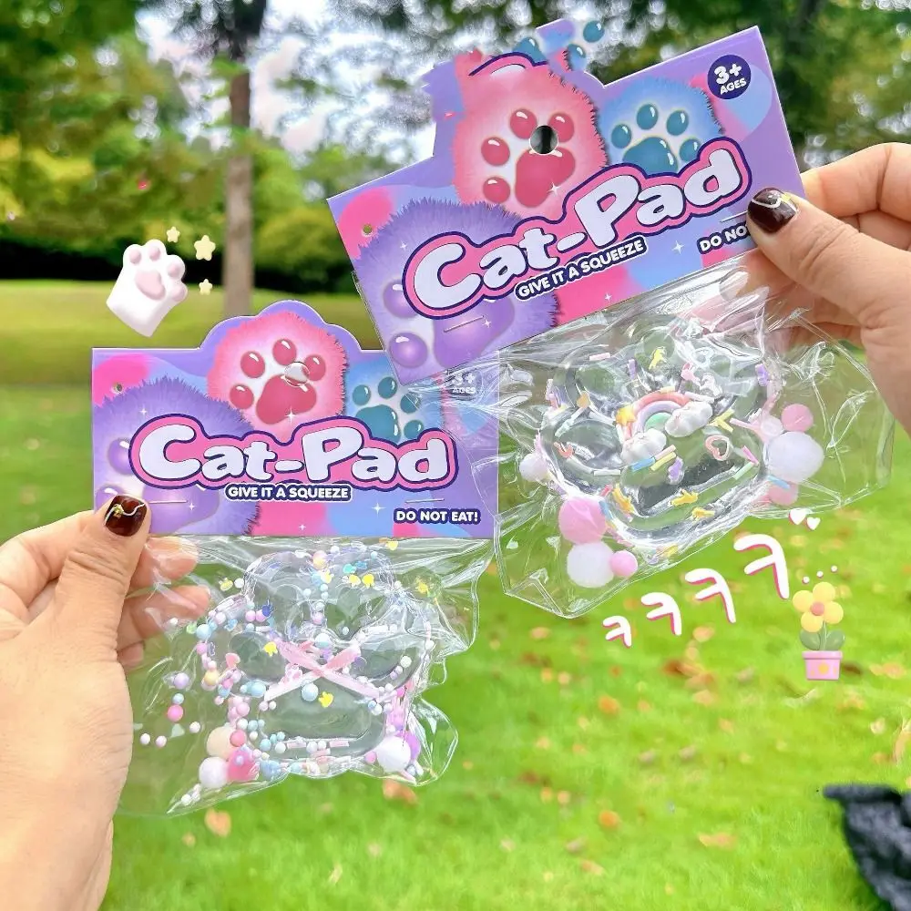 Nieuwe Transparante Patch Kat Poot Decompressie Speelgoed Kawaii Cartoon Antistress Stress Langzaam Stijgende Speelgoed Voor Volwassen Kinderen Speelgoed