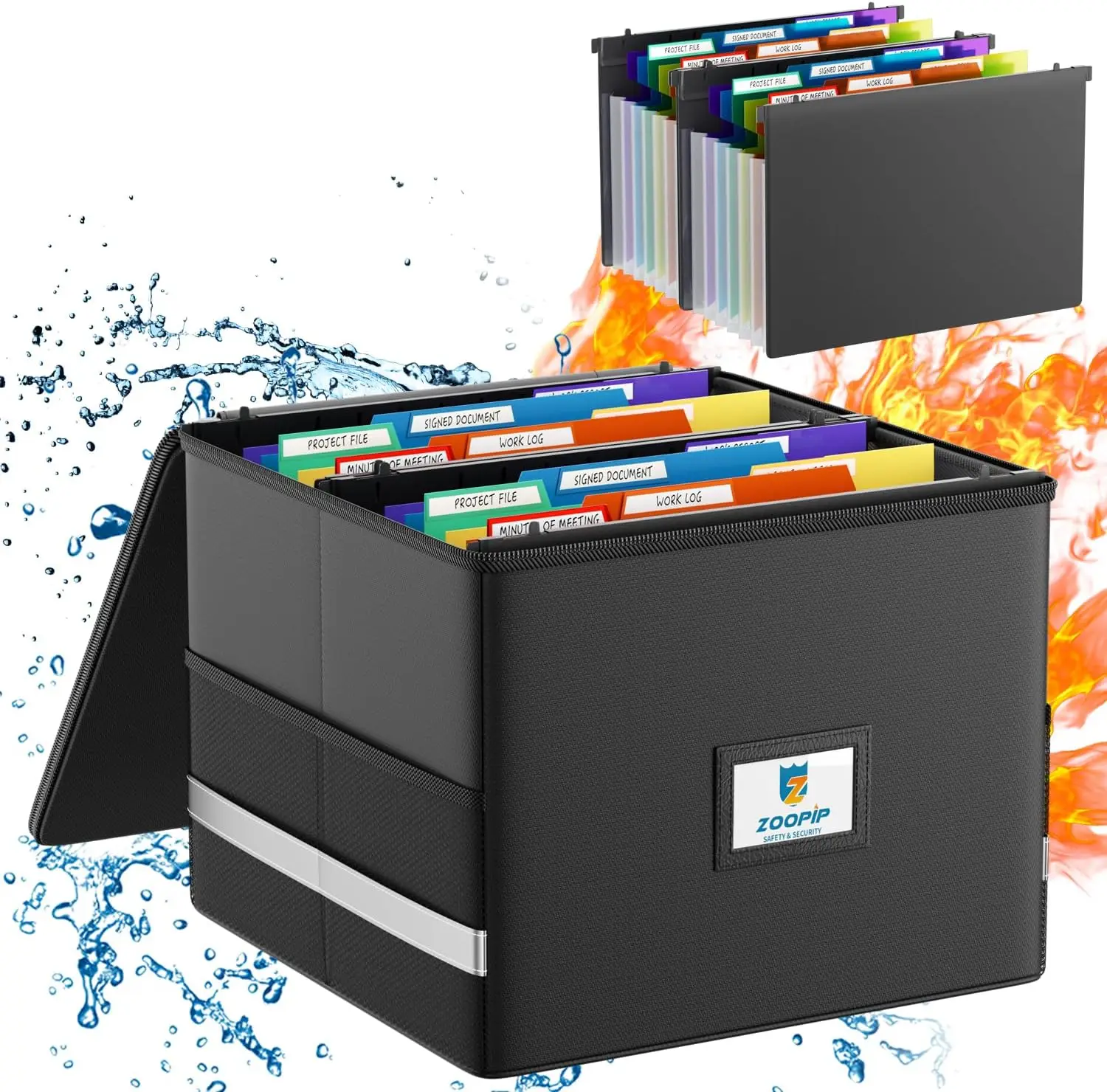 

Огнестойкий файловый бокс с подвесными папками, карманами-гармошками, подвесной органайзер для файлов формата Letter (папки+бокс - 13.8"*12.2')