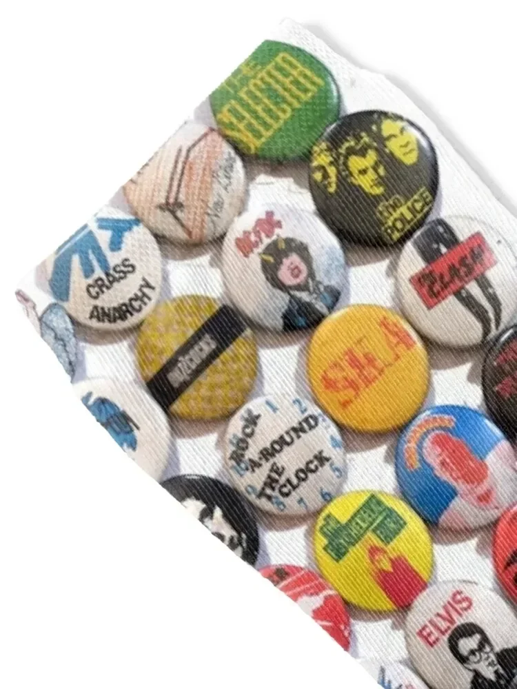 A Load Of Music Badges No.3 - 1970s and 1980s - pop, rock, punk, new wave Socks FASHION essential football Male Socks Women's