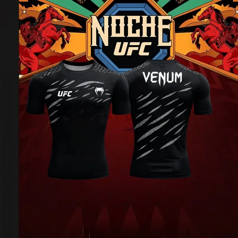 

Мужская тренировочная футболка UFC для бокса, дышащая быстросохнущая одежда с 3D принтом для бокса, футболка для спорта и отдыха