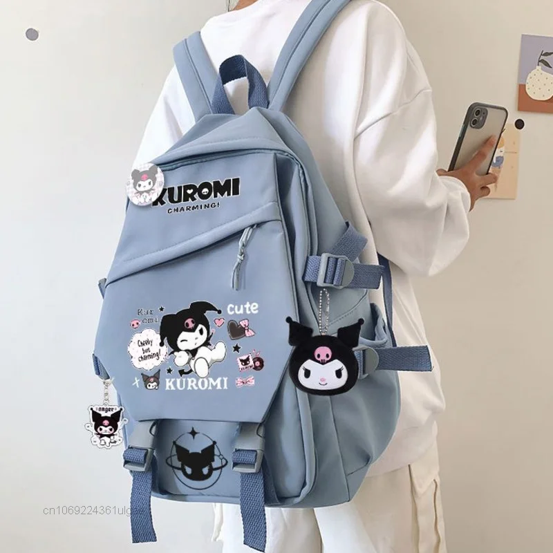 Sanurgente Kuromi-Sacs à dos de style collège coréen, cartable étudiant de grande capacité, sac pour ordinateur portable 2K, design de luxe lancé, nouveau