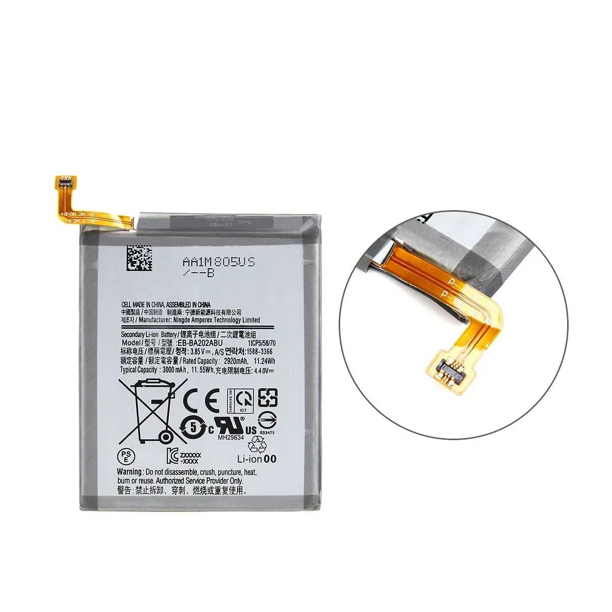 Brand New EB-BA202ABU 3000mAh Battery For Samsung Galaxy A20e A10e A102W A102U A202F SM-A202F/DS SM-A202F Batteries