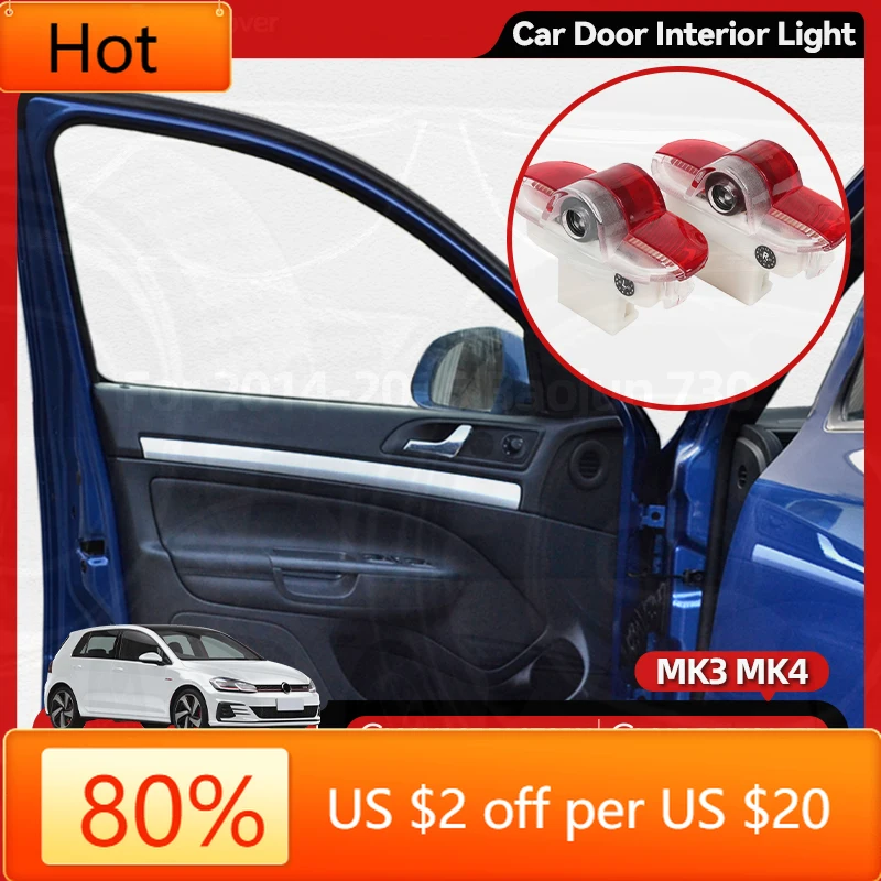 

GOLF 4 5 6 7 For VW VOLKSWAGEN 2026 New 2X NEW LED Car Door Welcome Ghost Shadow Warning Light Accessories For VW Golf 3 4 Mk3 M