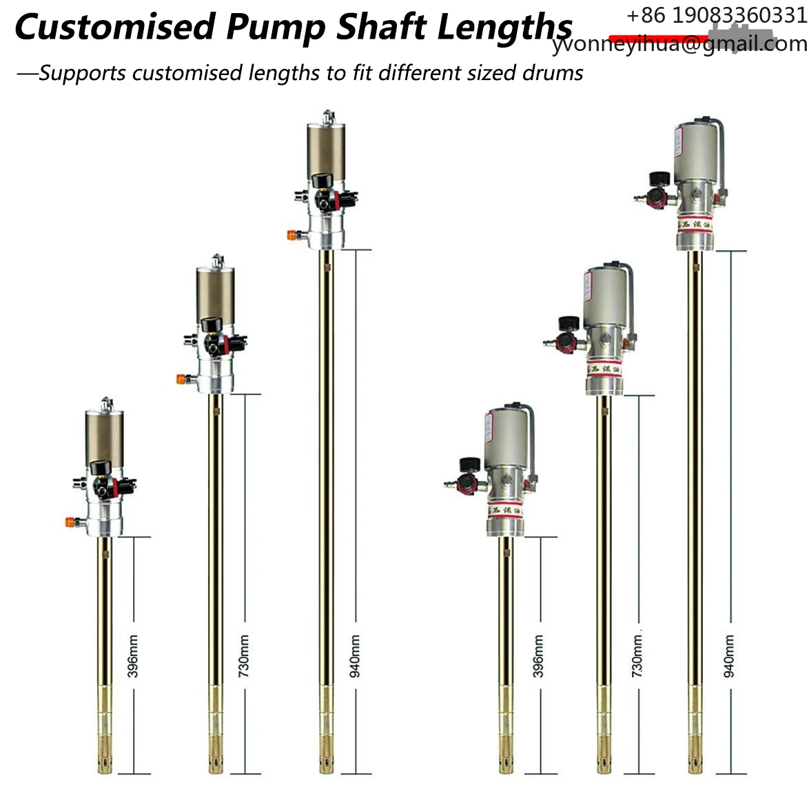 Pompa per grasso pneumatica ad aria 40:1 50:1 60:1 Kit pompa per grasso per tamburo pneumatico ad alta pressione da 200 litri per tamburo da 15 kg 200 litri