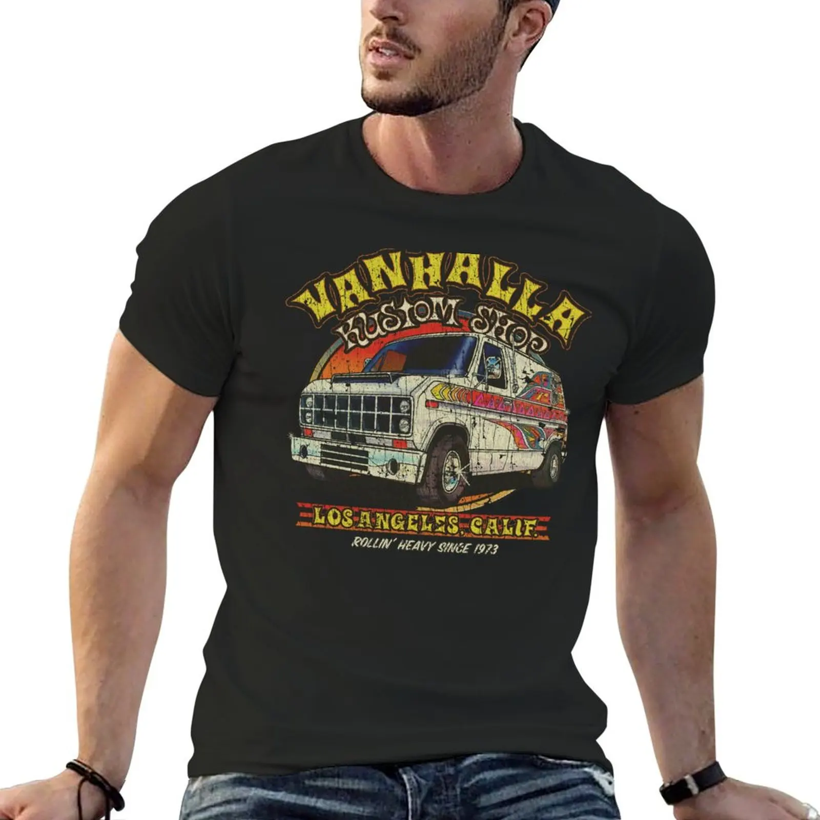 Vanhalla Kustom Shop 1973 T-Shirt designer shirts graphic t shirt vintage mens white t shirts