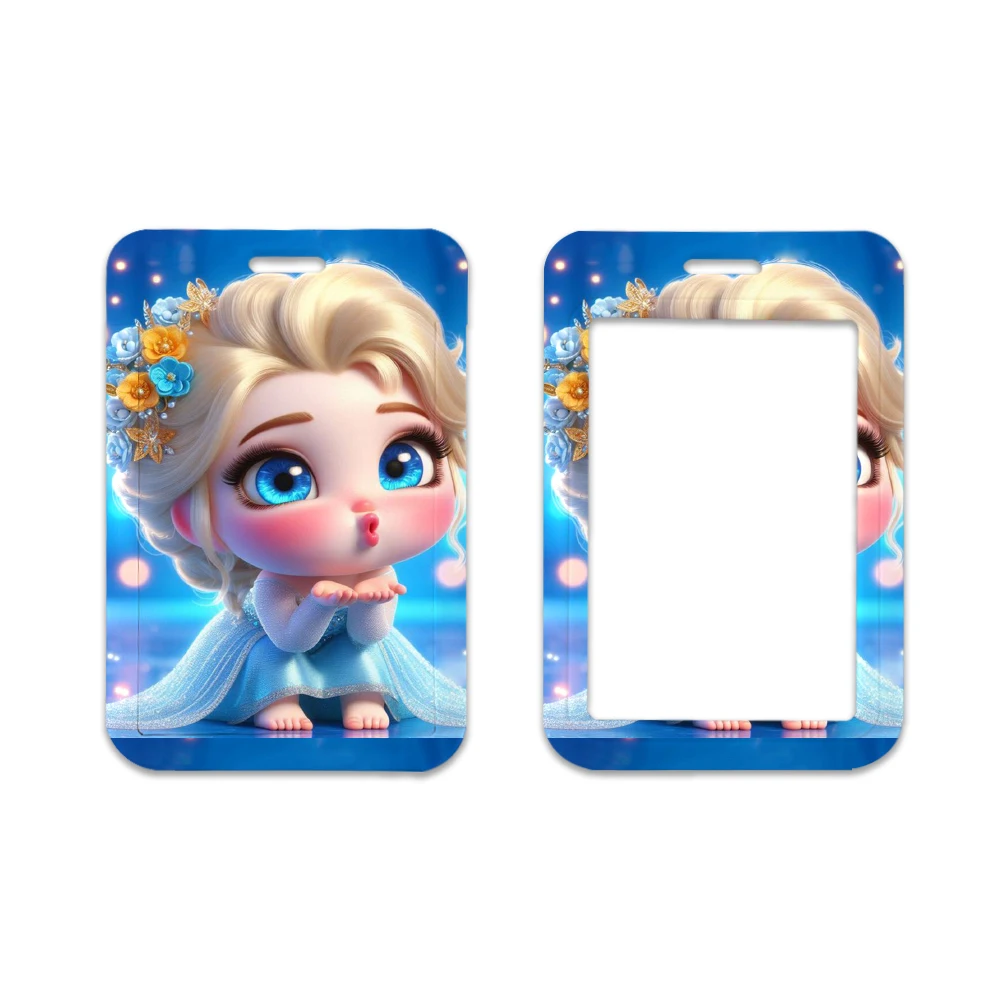 Disney Frozen Card Holder Lanyard for Keychain Retractable Clip Cute Elsa Anna ID Card Holders Neck Strap Door Badge Holder Reel