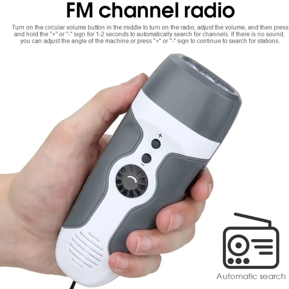 Hand radio self generating multifunctional FM radio emergency flashlight environmental protection and energy saving radio FM