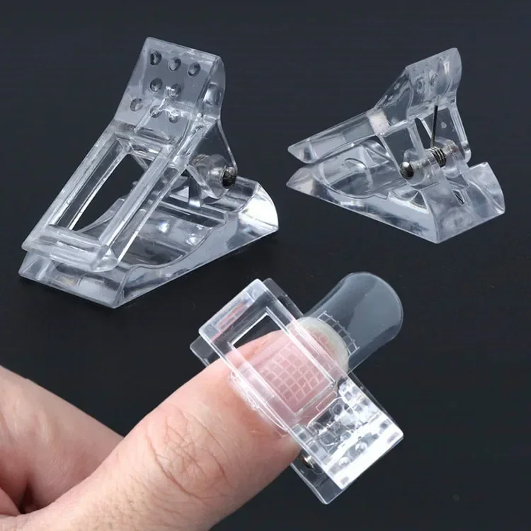 5Pcs Professional Nail Art Transparent Crystal Clip FakeNail Clip Gel Quick Fingernail Extension UV Assistant Nail Accessories