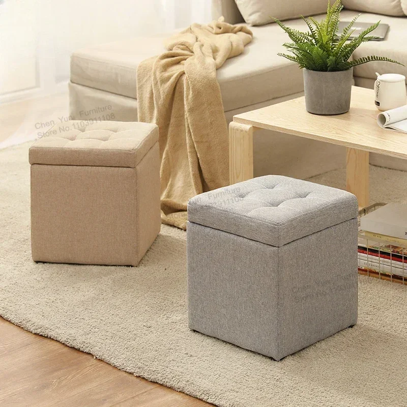 

Modern Simple Storage Stool Sofa Multifunction Home Furniture Fabric Art Shoe Bench Storage Stool Doorway Tabouret De Stockage