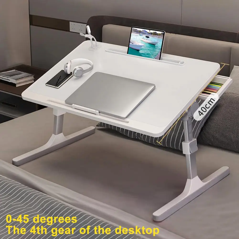 

Laptop Bed Tray Table, Adjustable Laptop Bed Table,Portable Standing Desk With Storage Drawer,Foldable Lap Tablet Table For Sofa