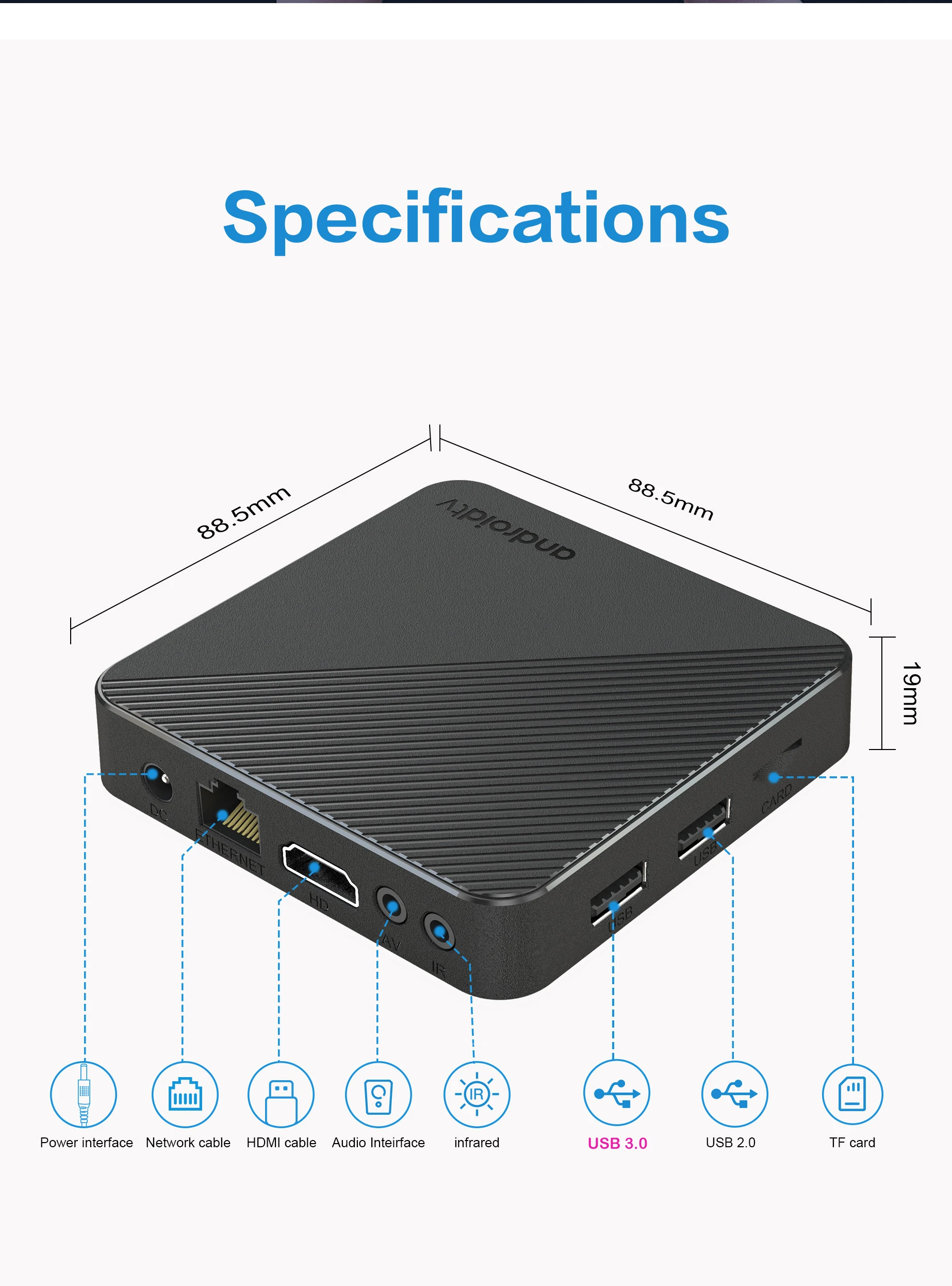 Smart TV Box T8 8K Android 16 Smart Home Theater 8GB 32GB 128GB 256GB RK3518 Dual UI Google Assistant Dual WLAN 5G Sprachfernbedienung – Detail 15