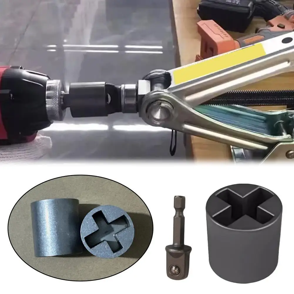 

1PC Universal Jack Rubber Support Pad Wear Resistant Car Slotted Frame Rail Floor Socket Adapter Lifting Rubber Pad