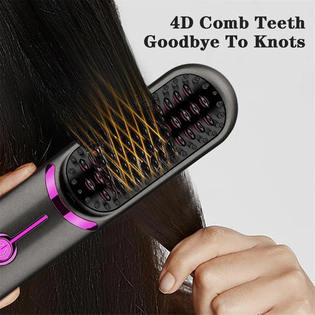 

Wireless Hair Straightener Brush Fast Heated Straightener Brush Third Gear Adjustable Hair Curler Portable Heating Comb