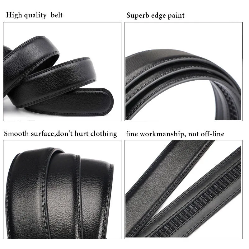 Men's PU Leather Belt Fashion Automatic Buckle Belt for Popular Business High Quality Male Belt