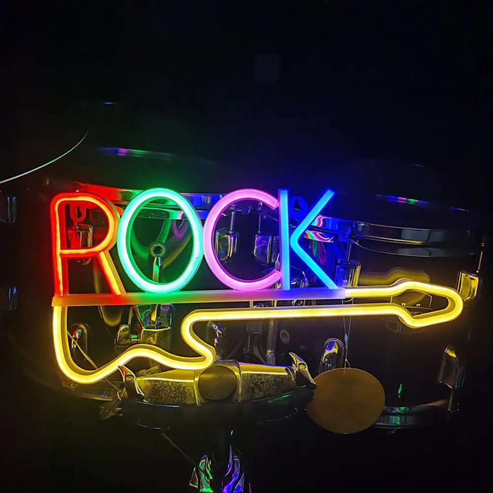 

Rock Shape Led Light Vibrant Led Rock Neon Lights Guitar Styling for Atmosphere Creation for Hanging Wall Holiday Party Bedroom