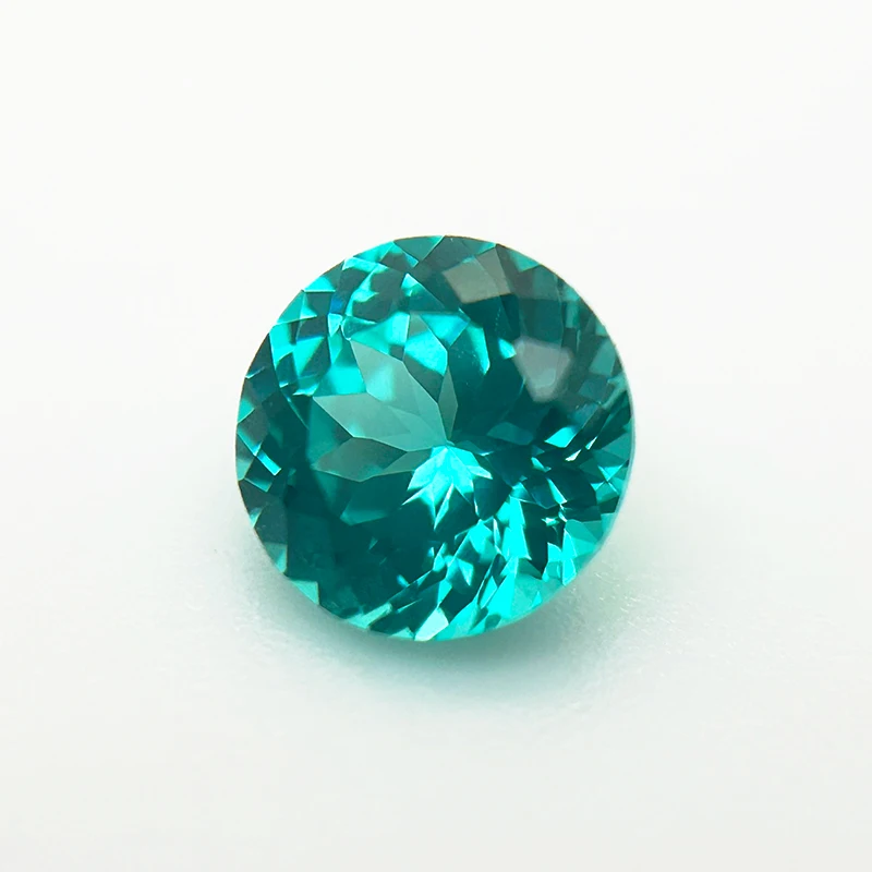 Laborgezüchteter Paraiba-Rundschliff in Neonblau für DIY-Schmuckherstellung, Ring, Halskette, Ohrringe, Hauptmaterialien, Zertifikat – Detail 3