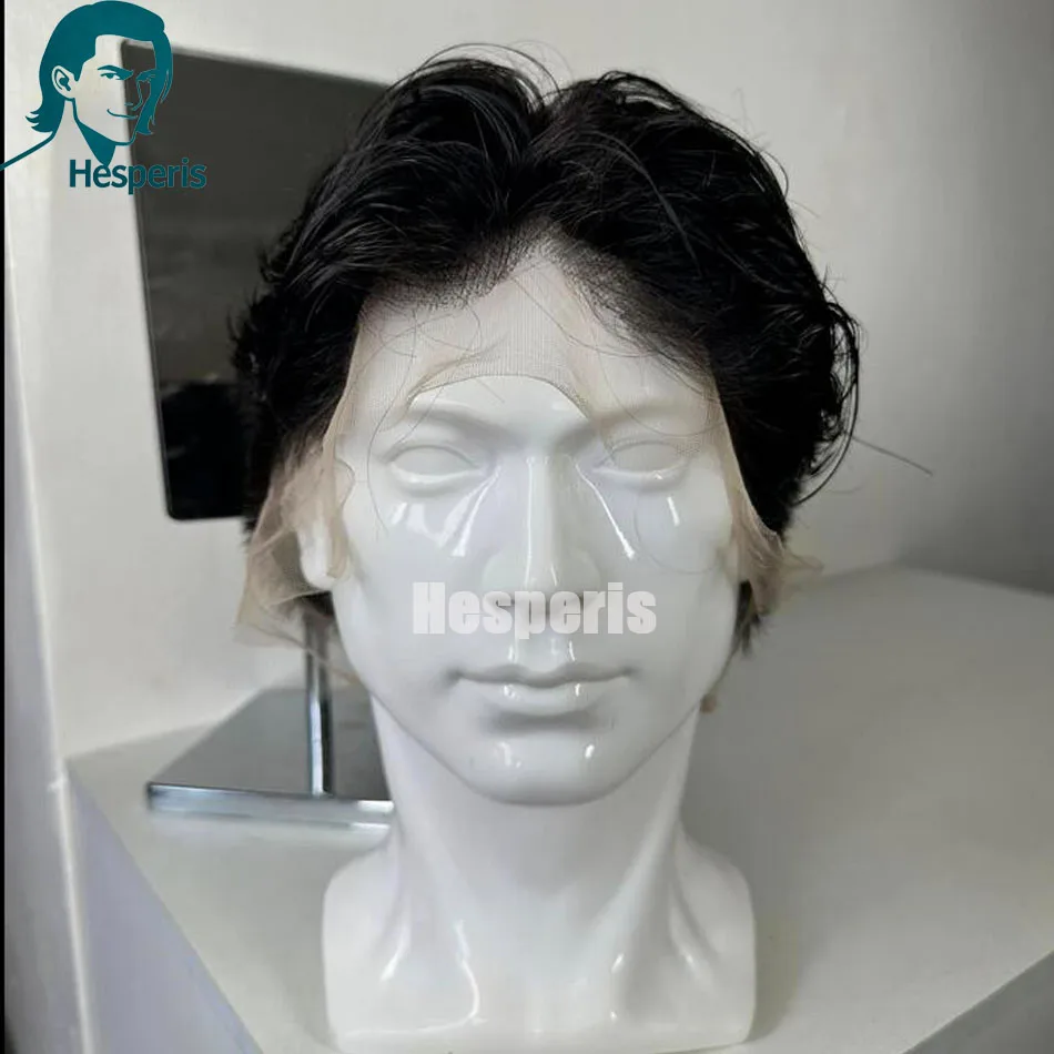 

Hesperis Natural Color Shaved Cut Men's Wig Pixie Short Style Full Lace Human Hair Wig For Male Hairpiece for All Seasons