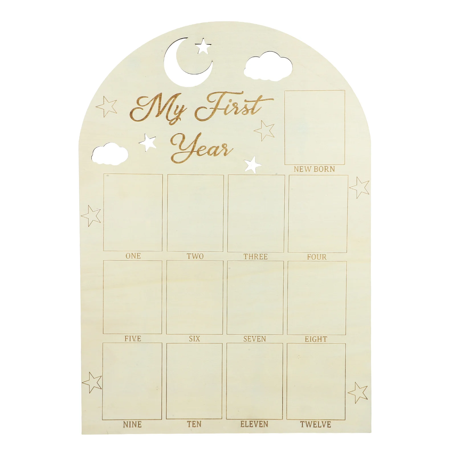 

One Year Birthday Wooden Photo Board My First Year Milestone Photo Board 12 Monthly Picture Frame Baby First year Wood Sign