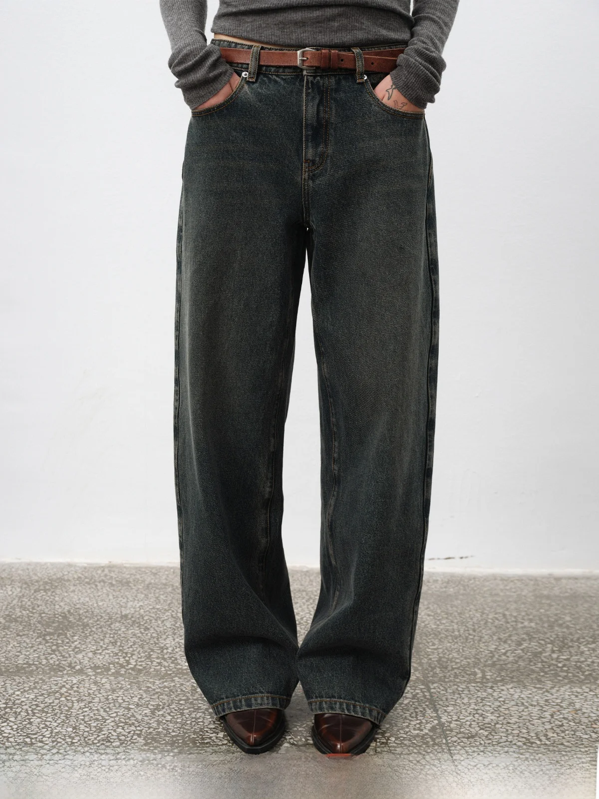 

Повседневные свободные джинсы из хлопкового денима для женщин, прямые джинсы, новинка 2024 года, удобные повседневные джинсы