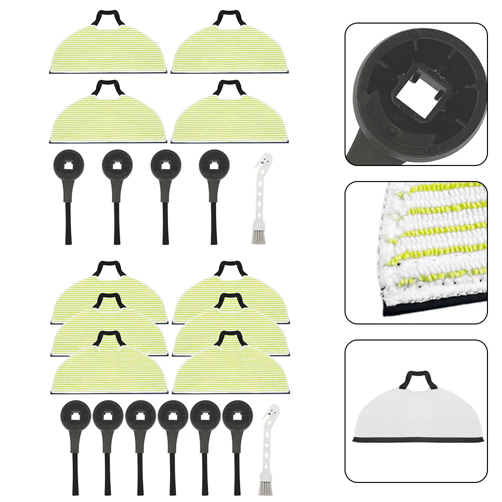 

1 Set Mop Pads Side Brush Cleaning Brush For Shark AV2601WA RV2410WD AI For Ultra 2-in-1 Robot Vacuum Cleaner Replace Pad Brush