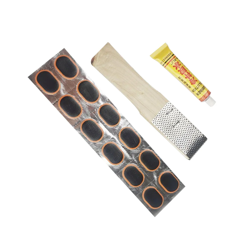 

1Set Bike Tire Repair Kit High Durability Repair Patches No Glue Design Lightweight Bicycle Patch Kit for Road Mountain Bikes