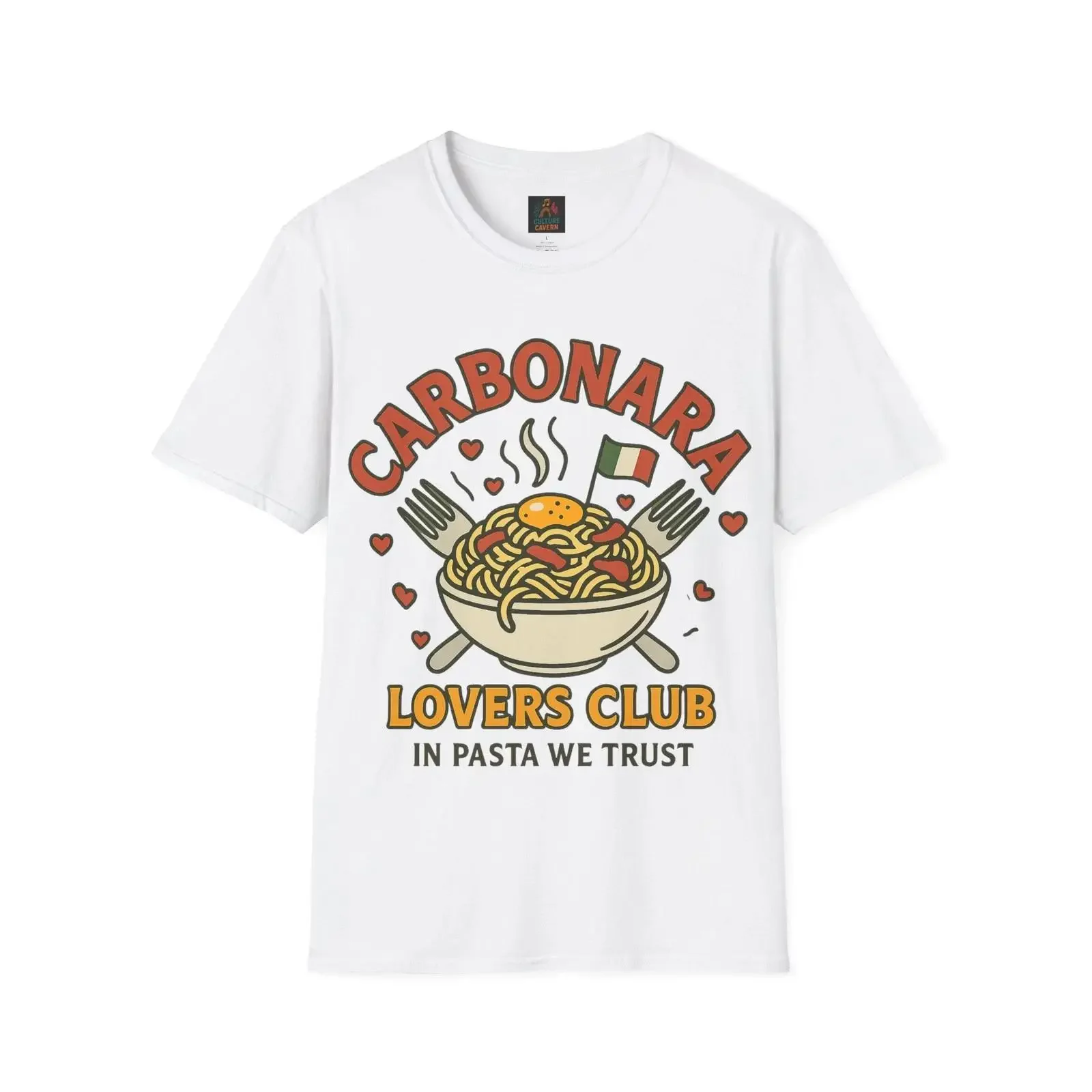 Camiseta del Club de Amantes de la Carbonara, para Amantes de la Comida Italiana, Estilo Vintage, Unisex, Suave, Cómoda, Informal, Transpirable y Elegante