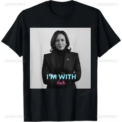 I'm With Her Kamala Harris USA Politic Design Unisex Summer Streetwear Custom print pattern short-sleeved T-shirt