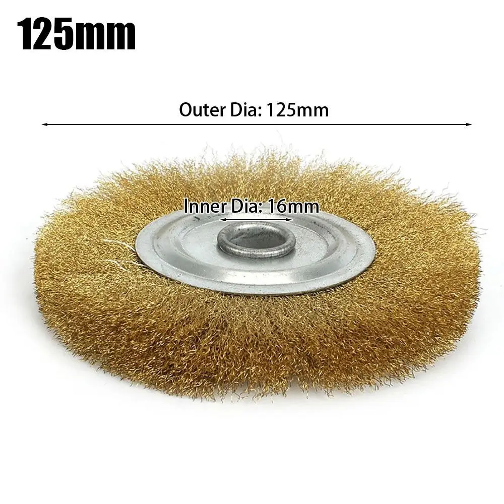 

1Pcs Flat Type Copper Wire Wheel For Bench Grinder Metal Polishing Abrasive Tool Pure Brass Brush 100/125/150mm