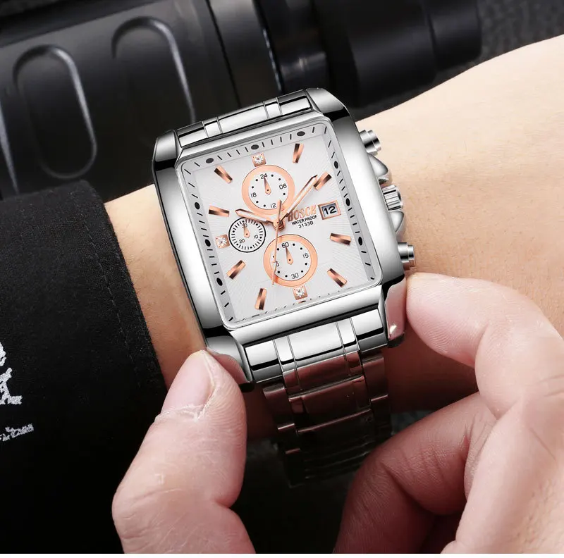 Sports Men Watch Full Steel Waterproof Quartz Watch Men Fashion Date Clock Chronograph Relogio Masculino