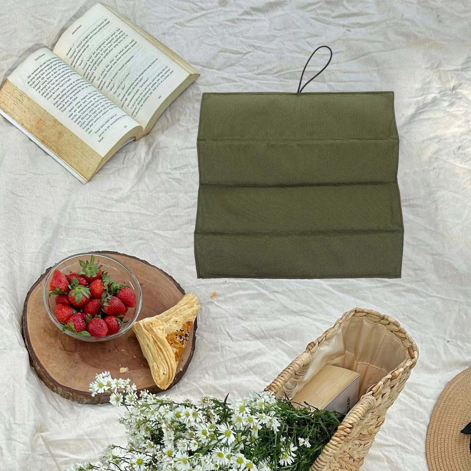 

Waterproof Picnic Mat Dark Green Portable Foldable Camping Pad Oxford Cloth Beach Travel Outdoor Seat Cushion Thickened