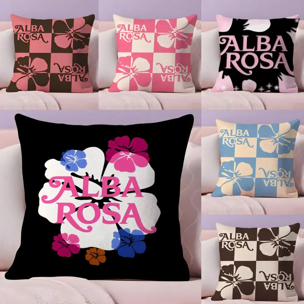 Fashion A-ALBA R-ROSA Kissenbezug aus Plüschstoff, weicher, doppelseitig bedruckter, unsichtbarer Reißverschluss, Sofakissenbezug, Heimdekoration