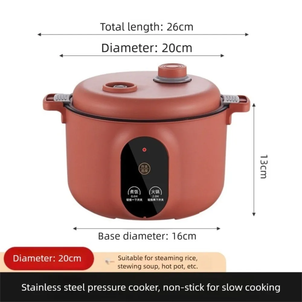 Easy 20cm Micro Pressure Cooker 2 L Non Stick Pressure Cooking Pot Quick Heating Anti-overflow Soup Stew Pot Student Dormitory