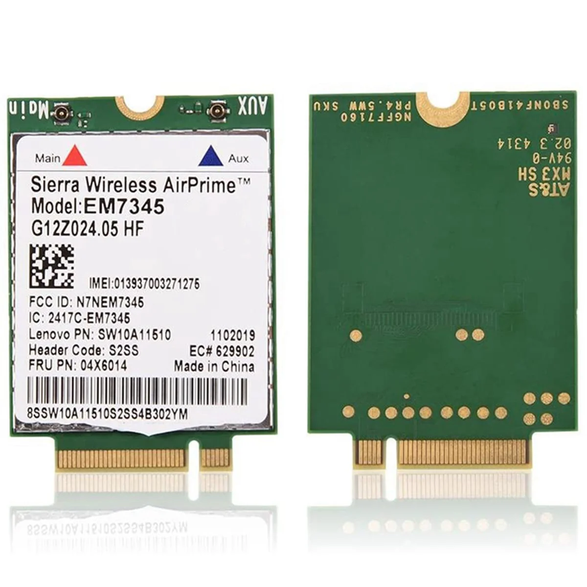 การ์ดเครือข่าย2X EM7345 4G LTE WWAN Card โมดูลสำหรับ ThinkPad X250 X1C W550 T450 X240 T440การสนับสนุนสำหรับ lte/hspa + /emea