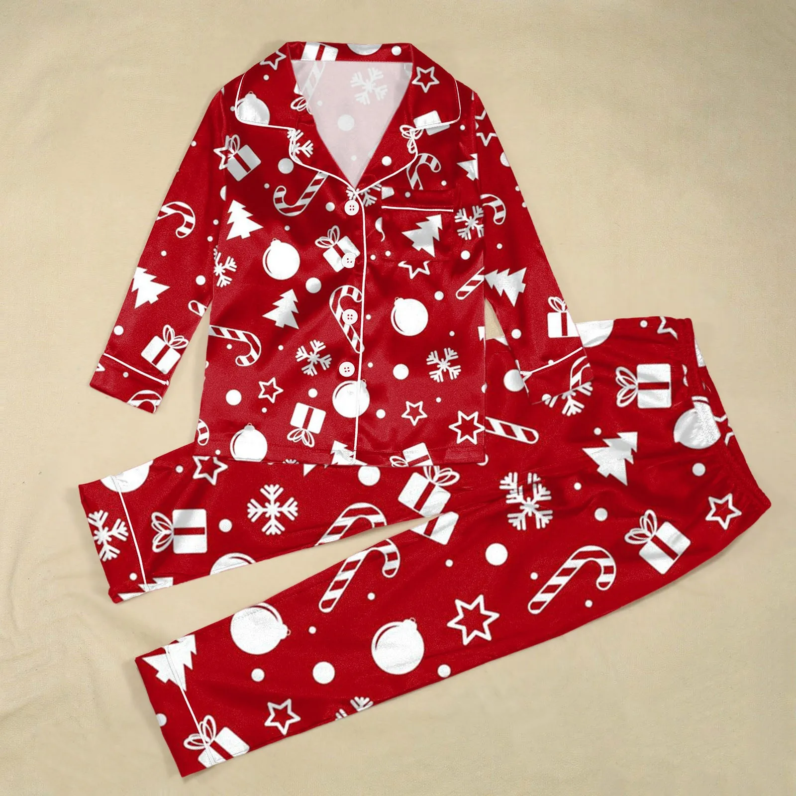 Ensemble de pyjama imprimé de Noël pour la famille, pyjamas quantiques pour enfants