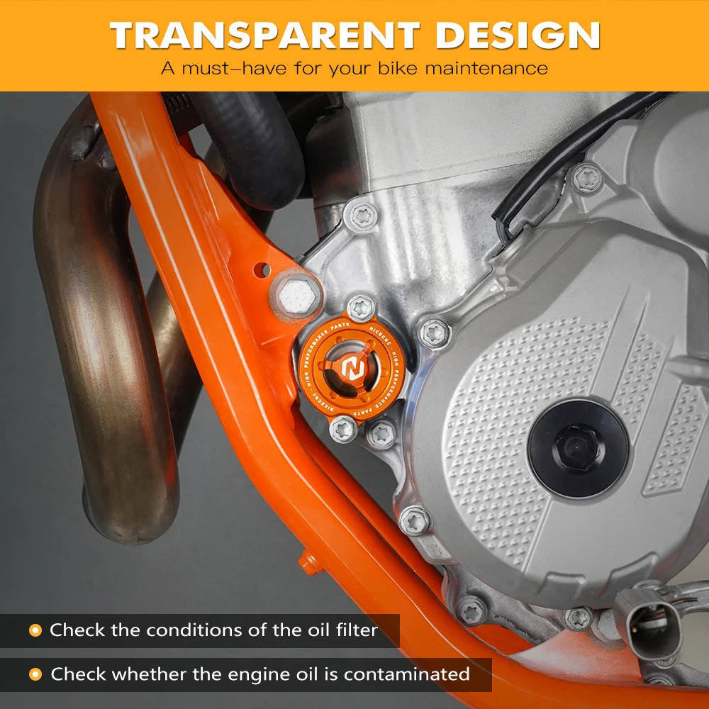 

NICECNC For KTM EXC 250F 350F 2014-2023 EXC XCW 450 530 SX-F XC-F EXC-F XCF-W 250 350 SMR 450 Engine Oil Filter Cap Cover