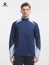 Kelme Man Football Training mezza cerniera maglione Pullover sportivo trapuntato a contrasto di colore