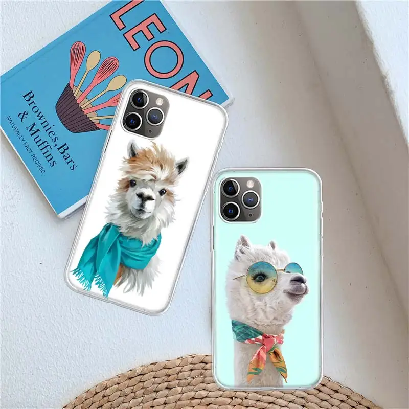 Cute, Naughty, Cool Alpaca Clear Case For iPhone 11 13 14 Pro 15 Pro Max 12 Mini 16 XR X XS Max 7 8 Plus Funda Clear