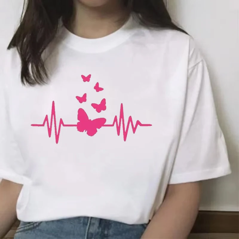 2025 sommer Frauen Kleidung Liebe Stil 90er Jahre Trend Grafik Druck T-shirt Mode Kurzarm T Shirt Nette Kleidung T weibliche Top