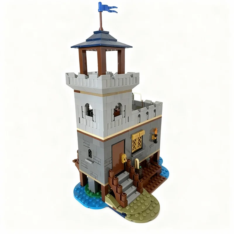 602pcs MOC Castle Lakeside Outpost Model Building Blocks Construction Toy Christmas Gift Creative Education Brick Presentation