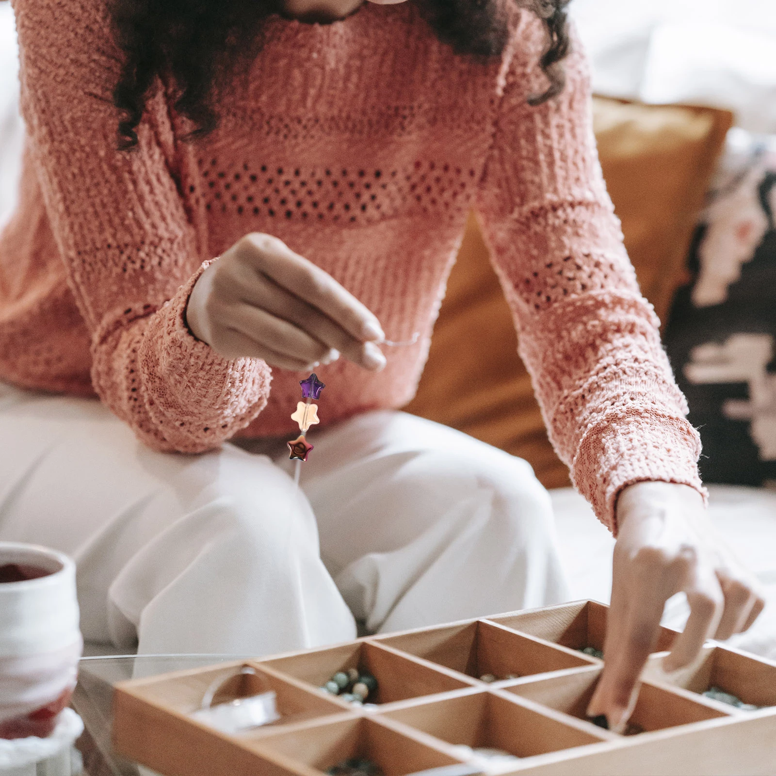 

100 шт., бусины в форме звезды, стеклянный материал, безопасное надежное ожерелье, браслет, серьги, ножные браслеты, сделай сам, поделки, звезды для поделок