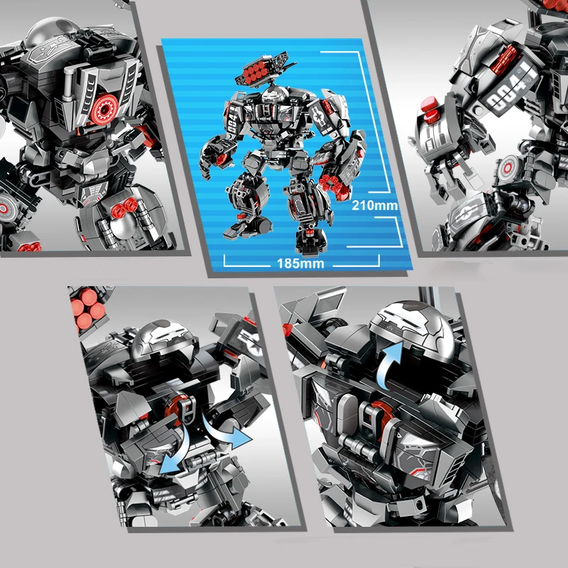 600 + قطعة الأبطال الخارقين اللبنات الرجل الحديدي اللعب روبوت نموذج الطوب أعجوبة عمل أرقام هدايا للأطفال الأطفال لتقوم بها بنفسك اللعب