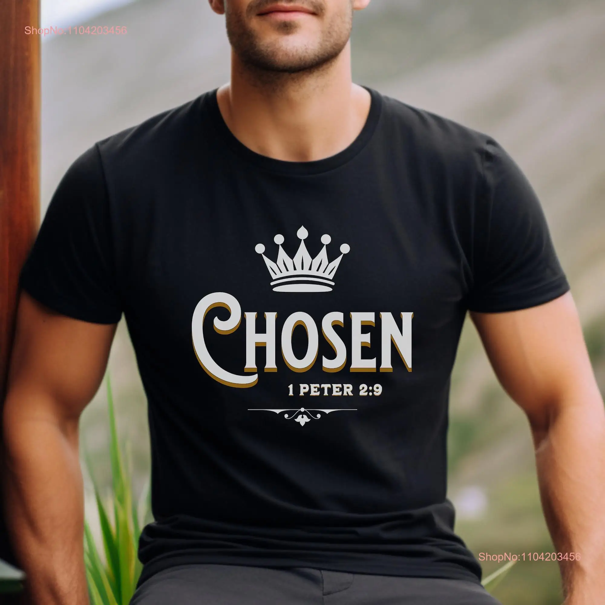 Chosen Christian T Shirt for Men Bible Verse Stand Firm Jesus Faith Based Mens  long or short sleeves