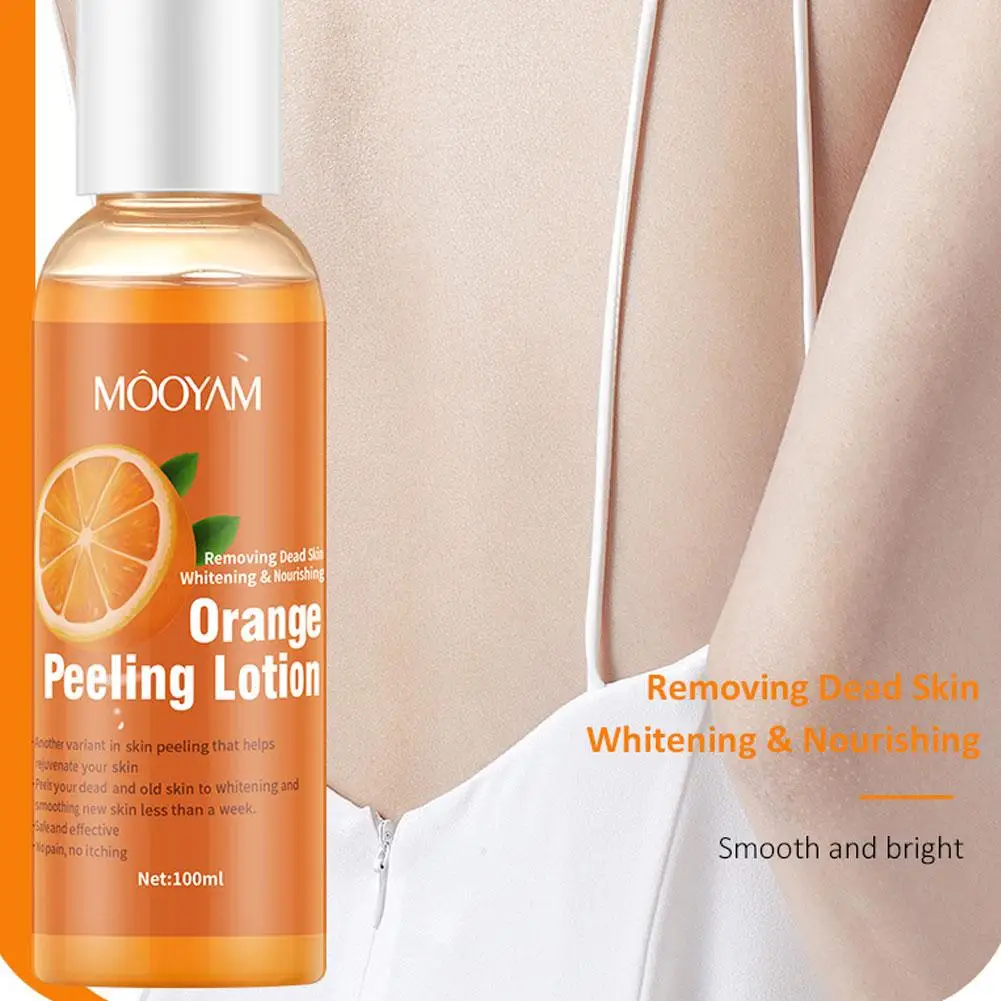 Loção Peeling Laranja para Remoção de Pele Morta Clareamento da Pele, Loção Branqueadora, Suavização Corporal, Esfoliante Str P8J1, 100ml