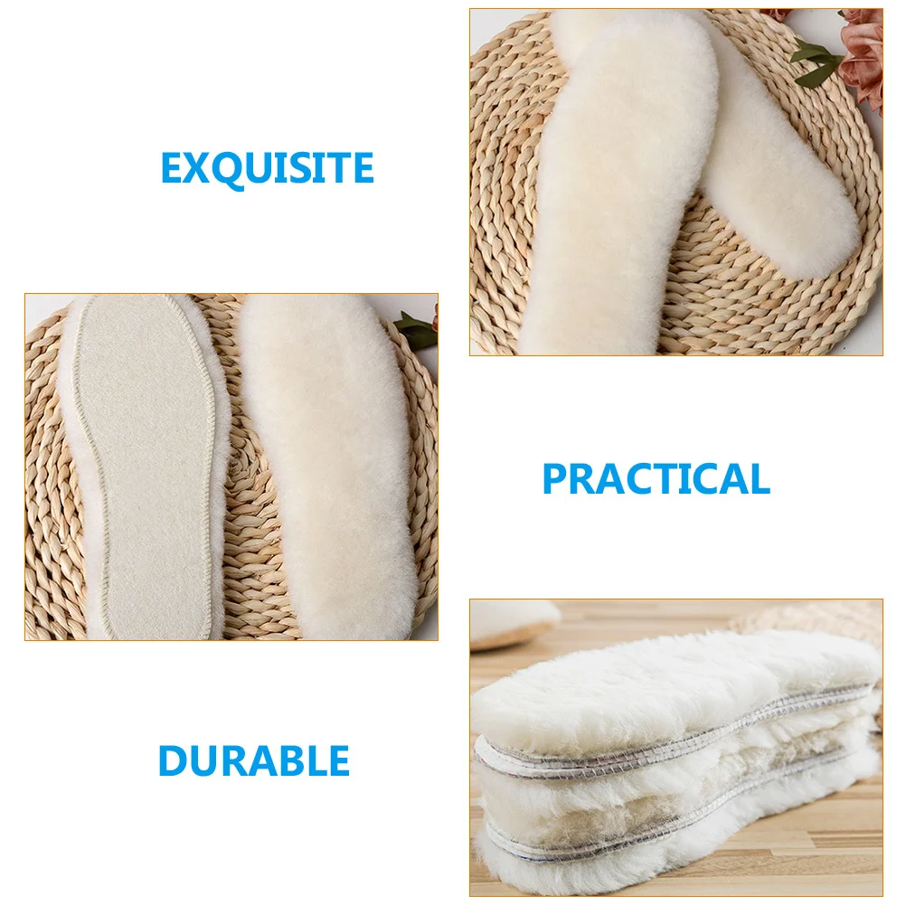 

Winter Warm Fleece Thickened Unisex Cushions Boot Sole Inserts Reusable Supple Sole For Women Men Fleece Shoe Insoles