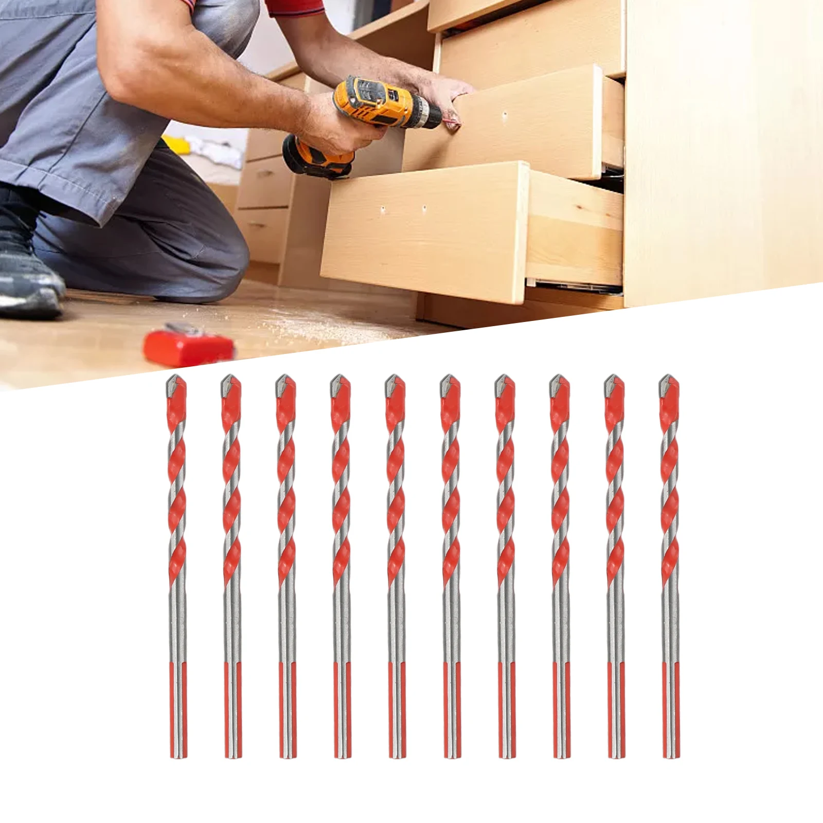 10 шт. 6 мм многофункциональные сверла керамические стены стекло перфорация отверстий работают для многоцелевого сверления гипсокартона