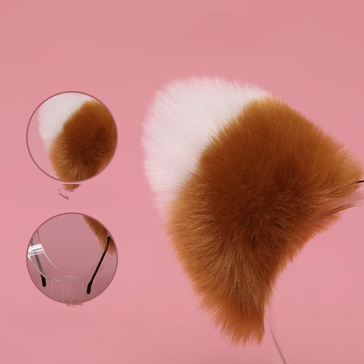 Gorros con orejas de gato, accesorios de Lolita, accesorios de Cosplay de animales, diadema con orejas de felpa de piel sintética para mascotas, accesorio de disfraz de Cosplay JK CK